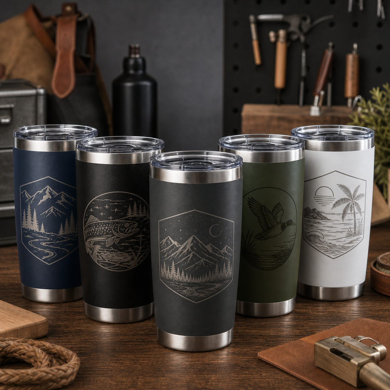 Engraved drinkware with a finished look