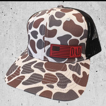 Light Old School Camo Trucker Fathers Day American Flag Hat