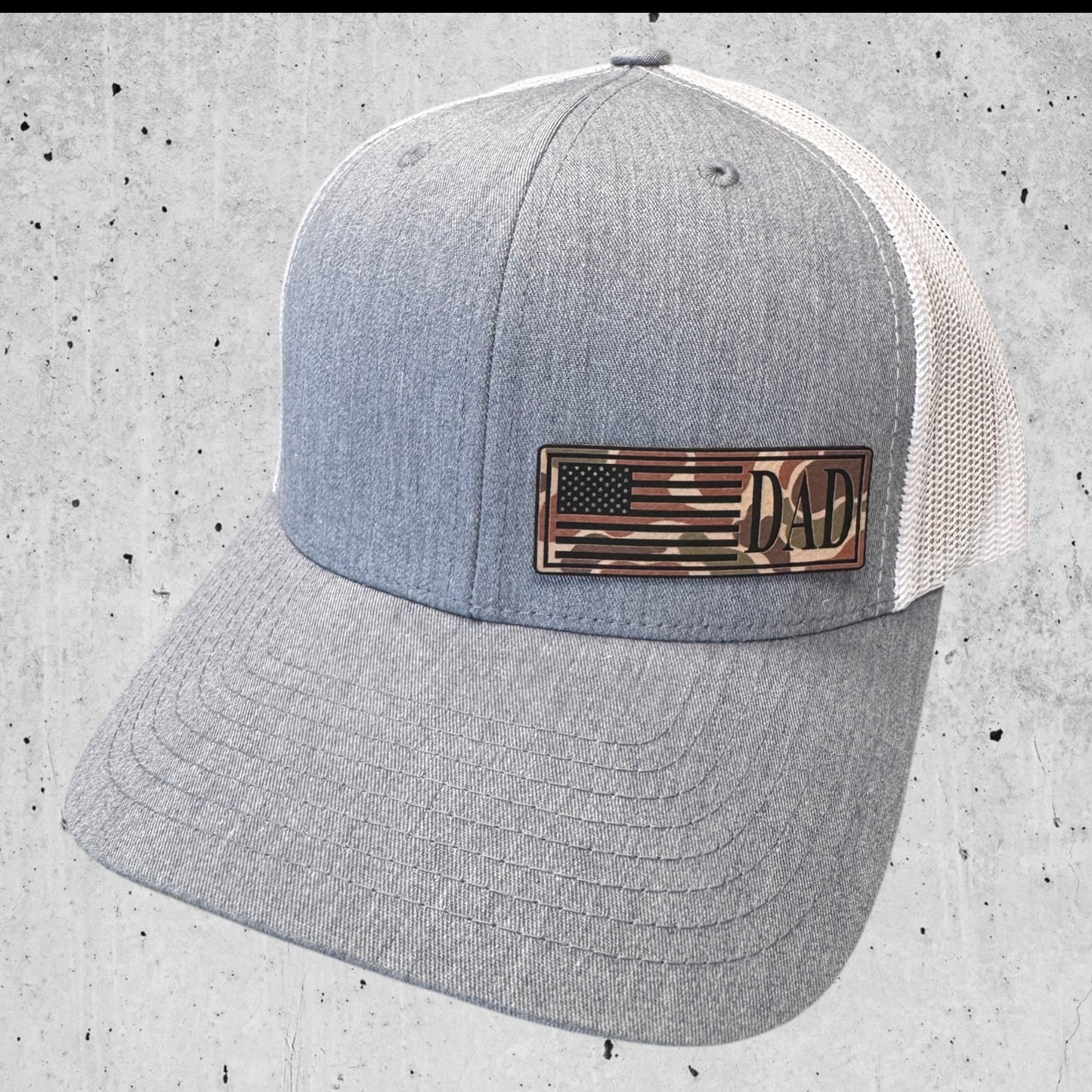 Heather Grey/ White Fathers Day American Flag Hat