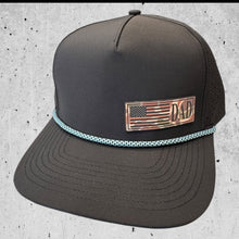 Back with Teal Rope Performance Hat-Fathers Day American Flag Hat