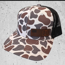 Light Old School Camo Trucker Fathers Day American Flag Hat
