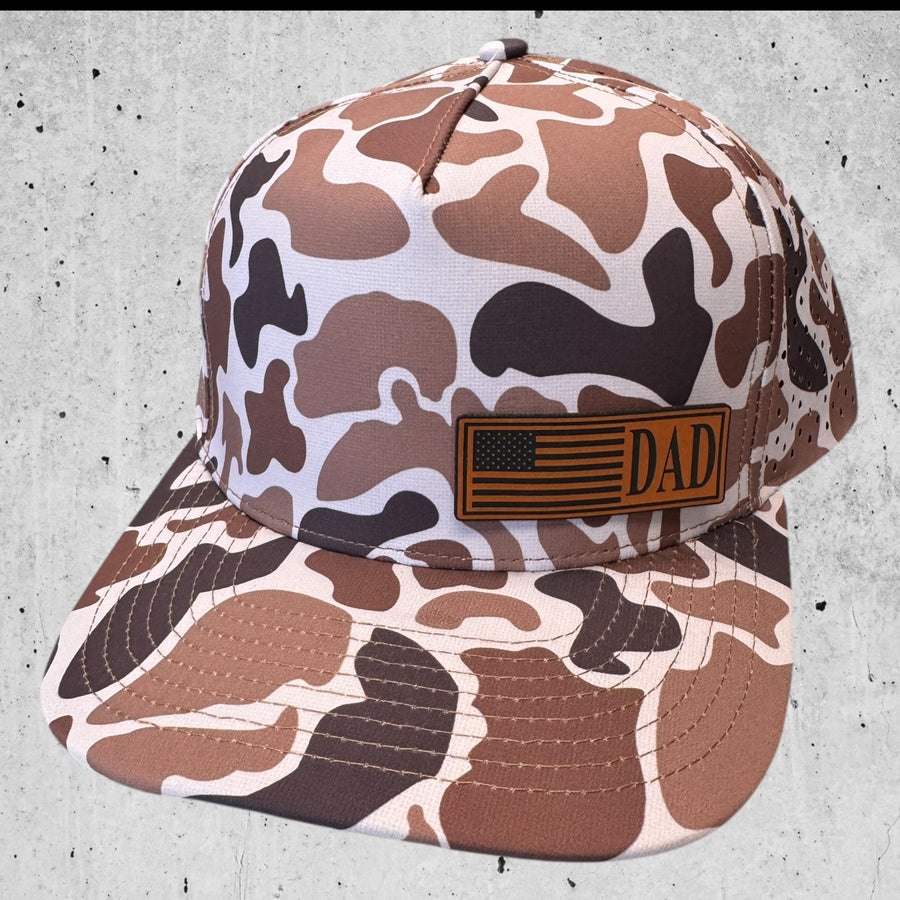 Light Old School Camo Performance Hat-Fathers Day American Flag Hat