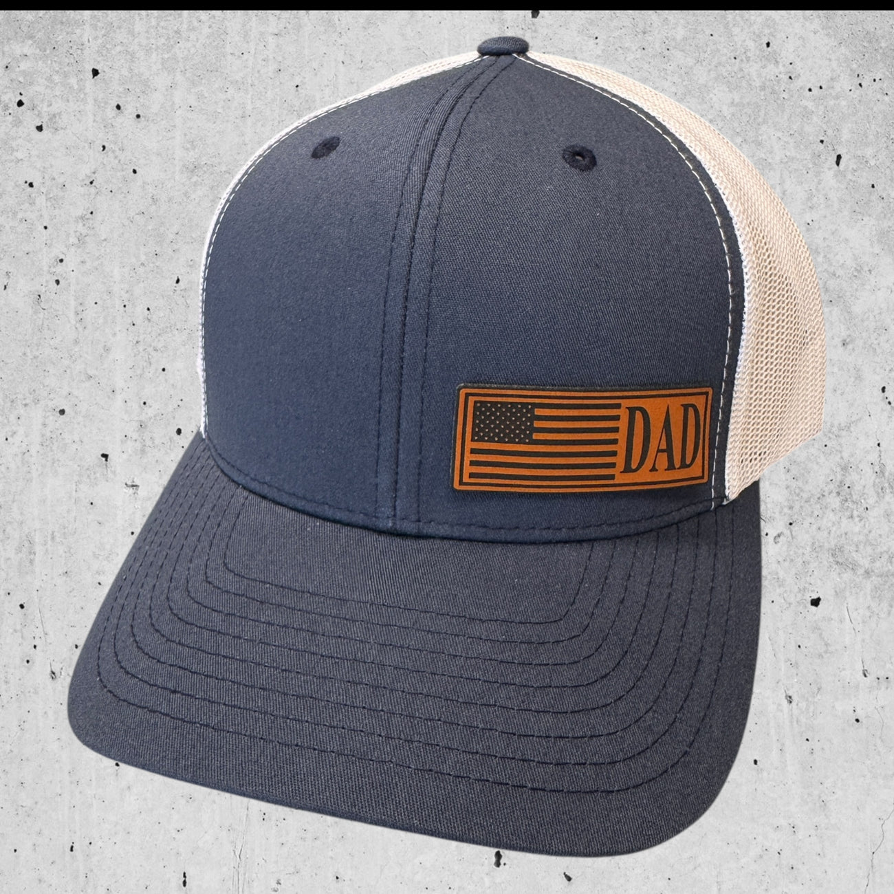 Navy Blue/ White Fathers Day American Flag Hat