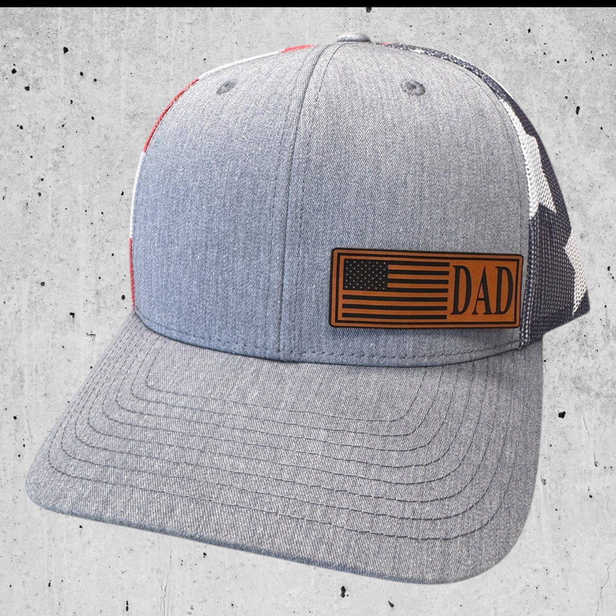 Heather/ RWB Flag Mesh Fathers Day American Flag Hat