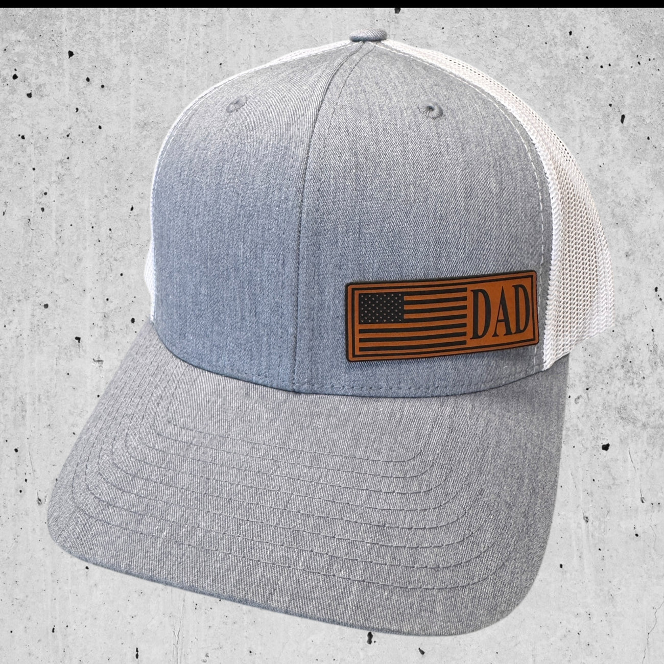 Heather Grey/ White Fathers Day American Flag Hat