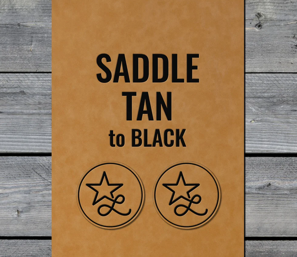 Saddle Tan / Black Premium Leatherette