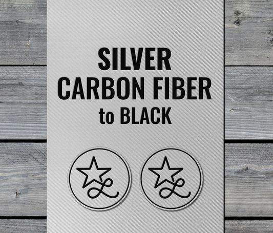 Silver Carbon Fiber / Black Premium Leatherette