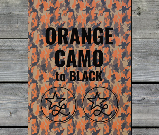 Orange Camo / Black Premium Leatherette