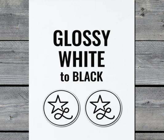 Glossy White / Black Premium Leatherette