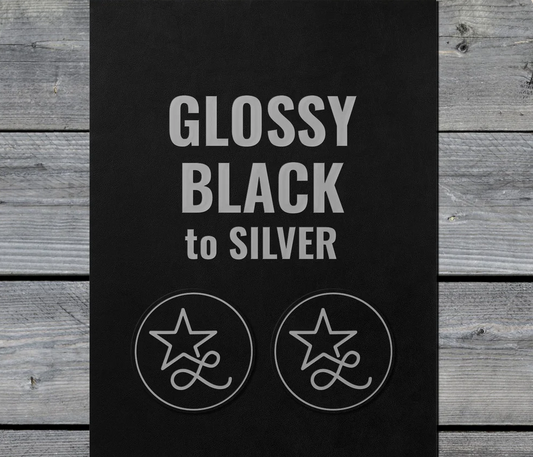 Glossy Black / Silver Premium Leatherette