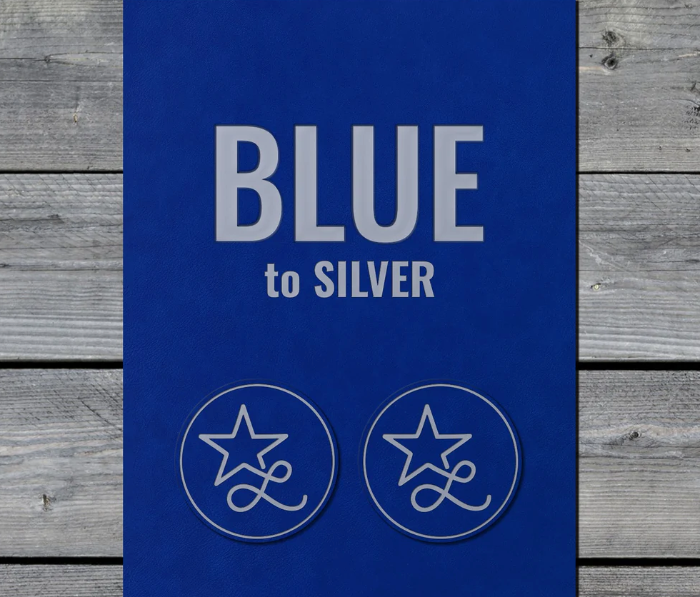 Blue / Silver Premium Leatherette