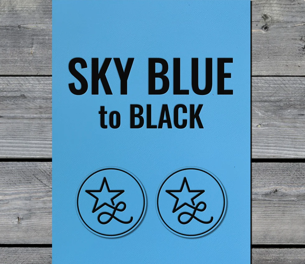 Sky Blue / Black Premium Leatherette