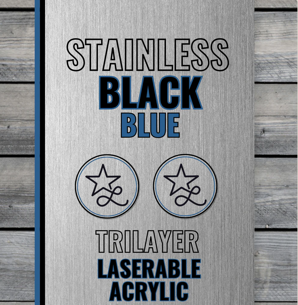 Stainless / Black / Blue TriLayer