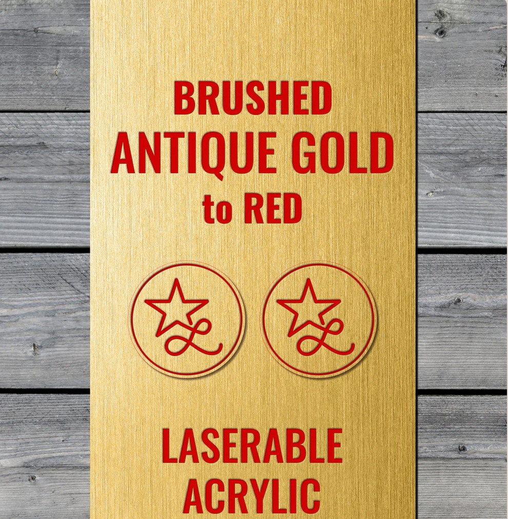 Brushed Antique Gold / Red