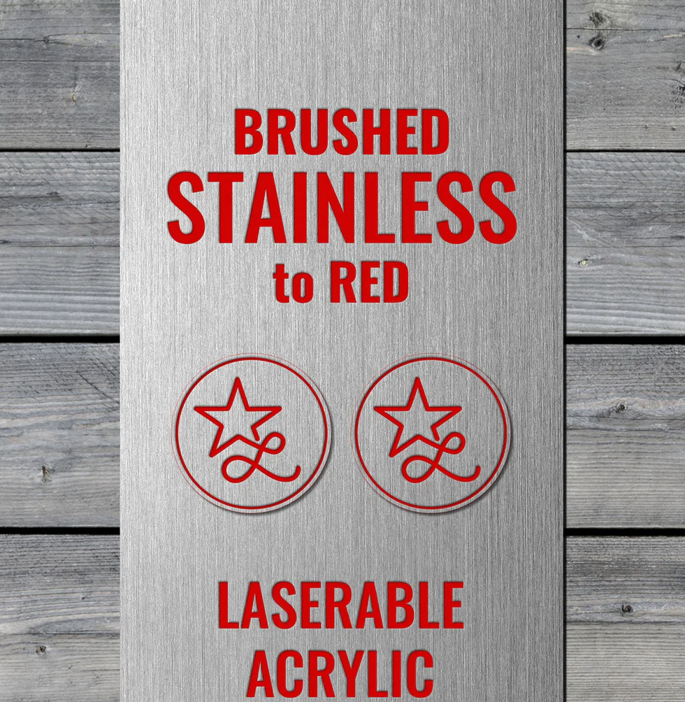 Brushed Stainless / Red