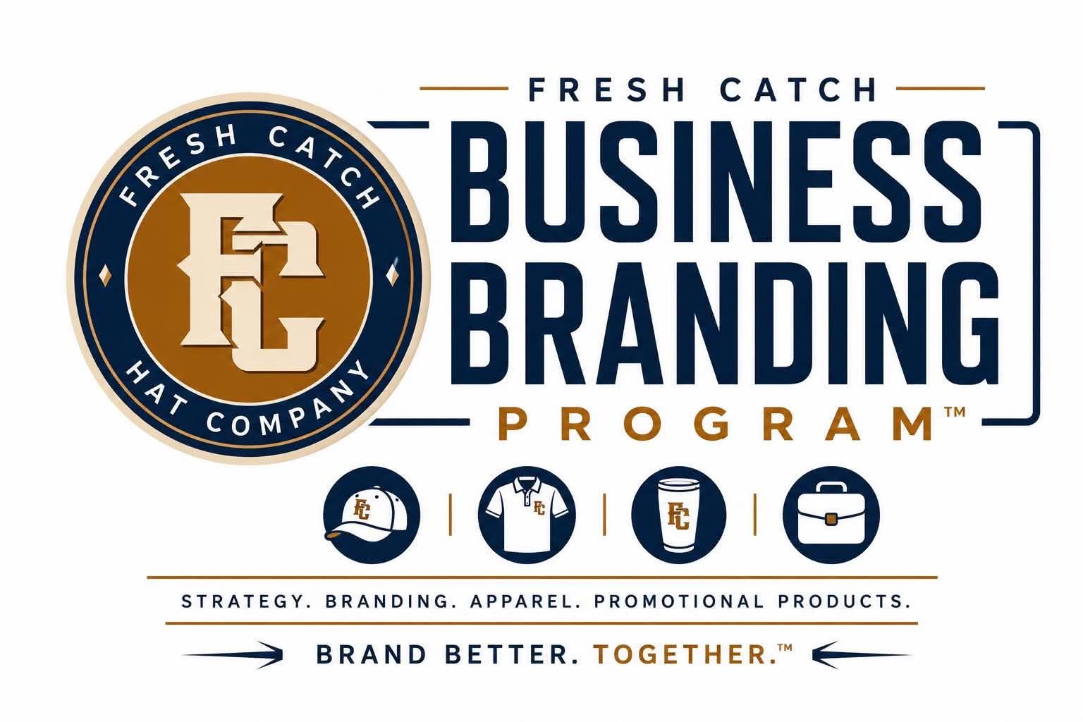 Fresh Catch Business Branding Program for strategy, apparel and promotional products
