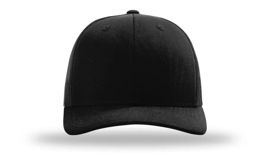 Front-facing Richardson 112 - Black mockup preview